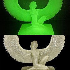 Egyptian Winged Goddess Isis Glow Dark healing magic power mourning resurrection