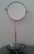 IKEA Lillholmen stainless steel double sided free standing mirror with tray