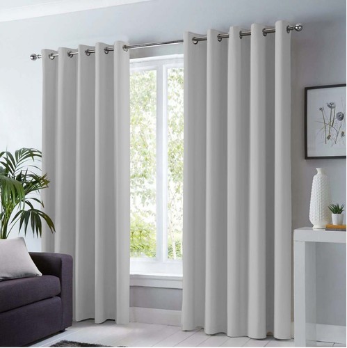 Pair blackout eyelet curtains - eyelet,