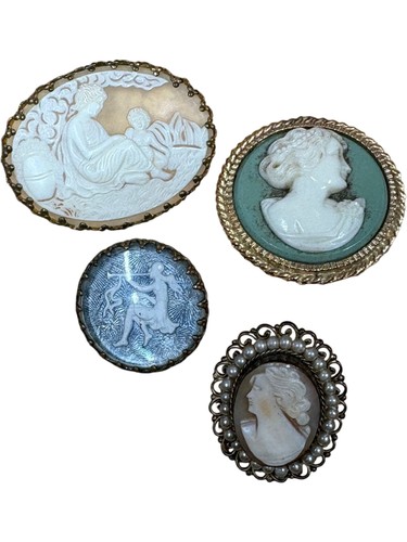 Vintage cameo brooch and pin - and,