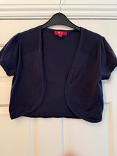 Monsoon Navy Blue Cap Sleeve Shrug / Bolero Size 10
