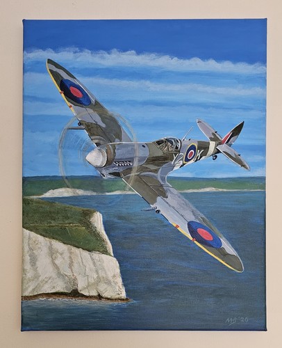 Spitfire acrylic painting by - acrylic,