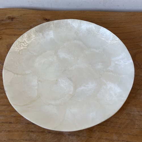 Pretty white capiz shell bowl - white,
