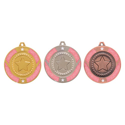 Glitter medal star pink dance - star,