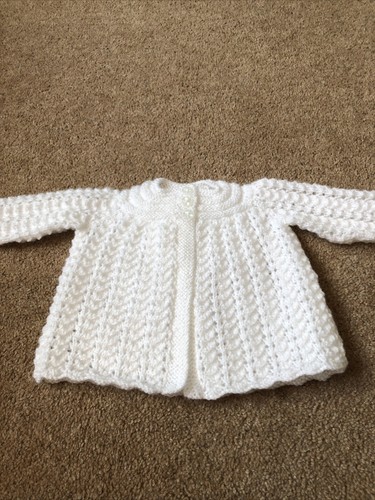 Hand knitted white baby - white,