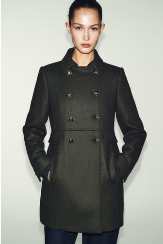 Zara khaki green wool blend - khaki,