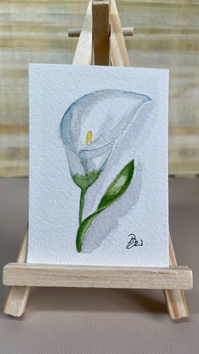 Aceo original watercolor calla - watercolor,