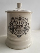 Fortnum & Mason Biscuit Jar Piccadilly London Cream & Black