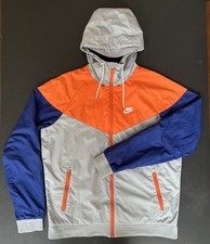 VTG Nike Windrunner Jacket Size Med 22 1/2” P2P grey orange blue windbreaker trk