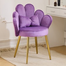 Bonnlo Armchair Accent Chair, Velvet Chair with Golden Legs for Vanity
