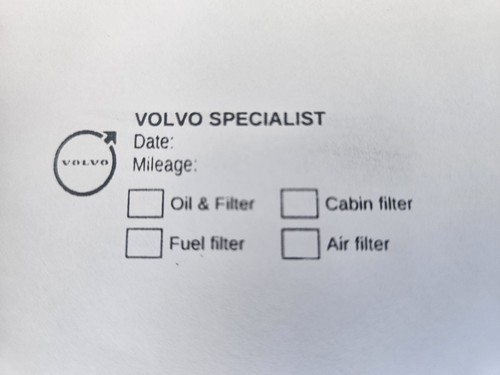 Service stamp volvo specialist - service,