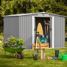 Grey Metal Garden Shed 8 X 10