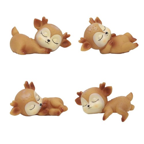 4pcs deer figurines fawn - 4pcs,