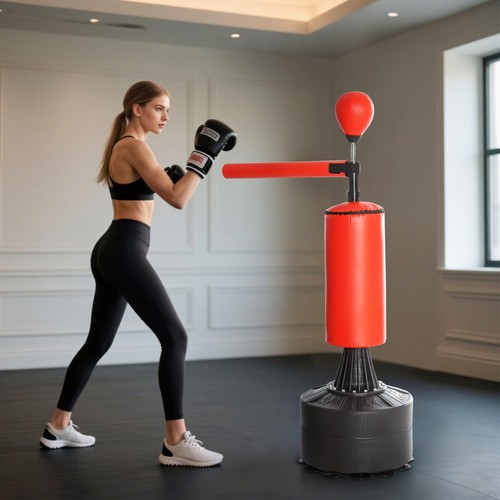 Boxing punch bag standing with - punch,