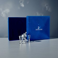 SWAROVSKI CRYSTAL MEMORIES – WINE COOLER / 2 FLUTES RHODIUM *Damage
