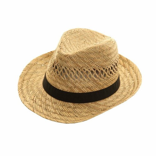Mens straw trilby - hat, summer