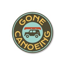 Gone Canoeing, Canoe Sign, Whitewater Slalom Paddler Aluminum Sign