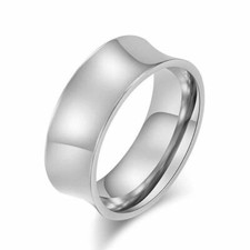 Silver Curve Steel Ring Top