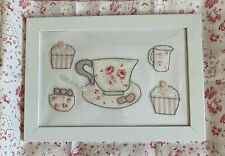 Framed Fabric Picture In Cabbages And Roses Fabric 