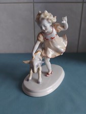 -~Metzler & Ortloff-~Porcelain Figurine-~Girl with Lamb-~