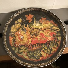 Collectible Plate Russian Fairytales TROIKA In Porcelain Limited By Artist