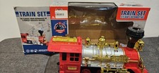 Retro Steam Locomotive Train Toy Battery Operated Lights Sound Smoke Boxed