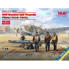 ICM 1:48 Scale RAF Bomber & Torpedo Pilots (1939-1945) 5 Figures Plastic Kit