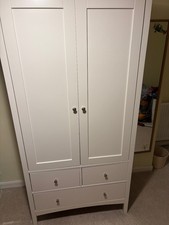 Single wardrobe, M&S, white, 187x89x51 cm, nice clean condition, solidly built.