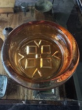 Vintage 1970s Wedgwood Glass RSW 27 Bowl In Topaz By Stennett Wilson