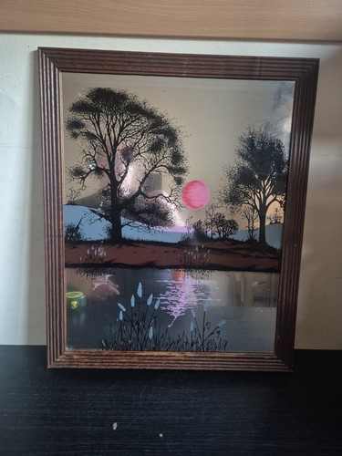 Vintage screen printed mirror - screen,