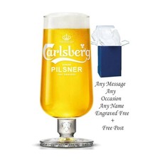 Personalised Engraved Carlsberg 1 Pint Beer Lager Glass Best Man, Wedding gifts