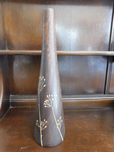 Tall floral decorated mahogany - tall,