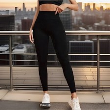 Woman’s Size 10 Black Thick Leggings High Waist Stretch