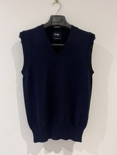 Drakes Navy Merino V Neck