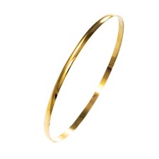Gold Solid Slave Bangle 9 Carat Yellow 3mm D Shape