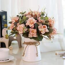 Artificial Flowers in Vase Silk Rose Flower Arrangements Fake Faux