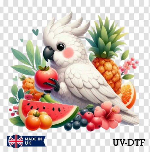 White cockatoo dtf sticker - white,