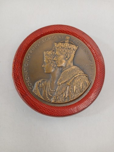 1937 bronze medallion george - medallion,