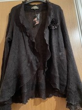 NANCYMAC Brown Lacey CARDIGAN