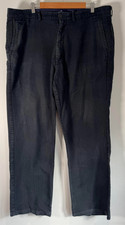 M&S Blue Harbour Moleskin Trousers Mens W40 L33 Black Chino Luxury Straight Leg