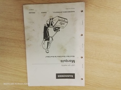Ransomes parts list marquis - parts,