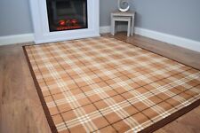 Brown Beige Tartan Living Room