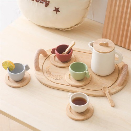 Children tea set playing - set,