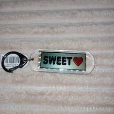 Acrylic Blinking Solar Powered Keychain 4.25” Long w/Snap Keyring, SWEET ❤️