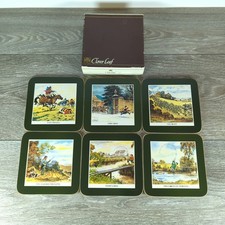 Vintage Cloverleaf - Thelwells Humors Hunting Sporting Design 6 Coasters Boxed