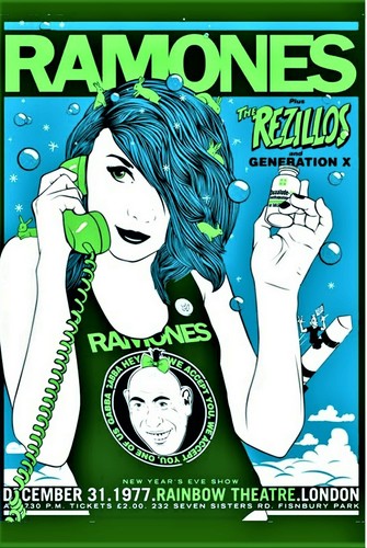 Ramones concert poster - poster, 12"x18"