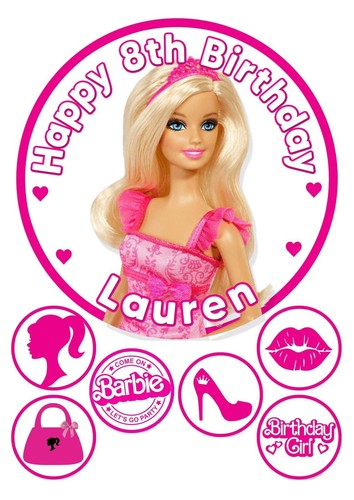 Personalised barbie edible - personalised,