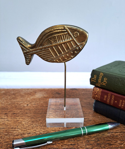 Bronze fish sculpture - fish, greek
