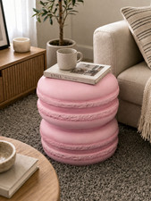 Pink Macaron Stool Resin Seat