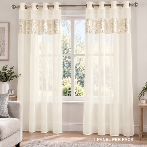Sparkle sequin voile - voile, eyelet